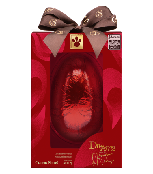 Ovo de P&aacute;scoa Dreams Merengue de Morango 400g