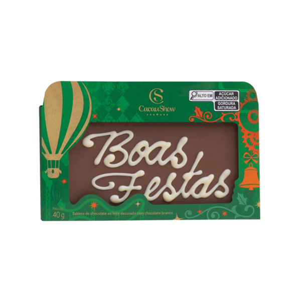 Tablete ao Leite Chocoarte Boas Festas 40g