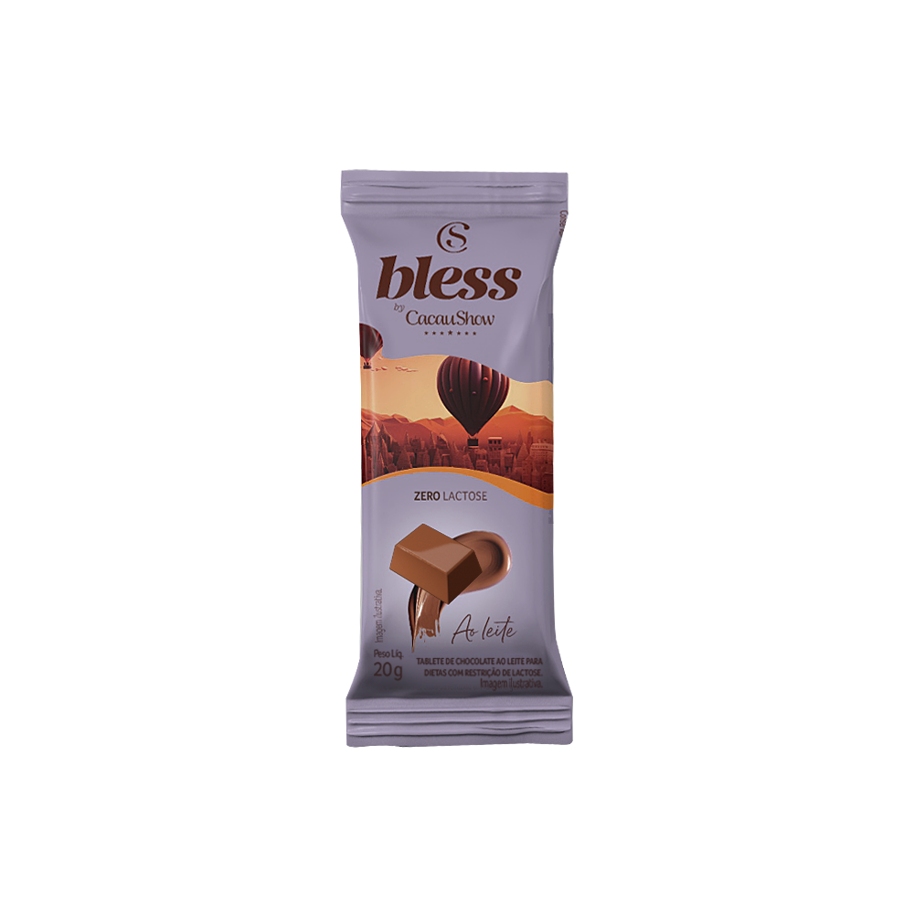 Tablete Bless Zero Lactose ao Leite 20g, , large. image number 0