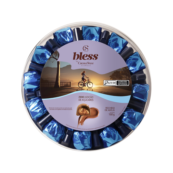 Caixa de Bombom Bless Zero Adi&ccedil;&atilde;o de A&ccedil;&uacute;car Avel&atilde; 160g