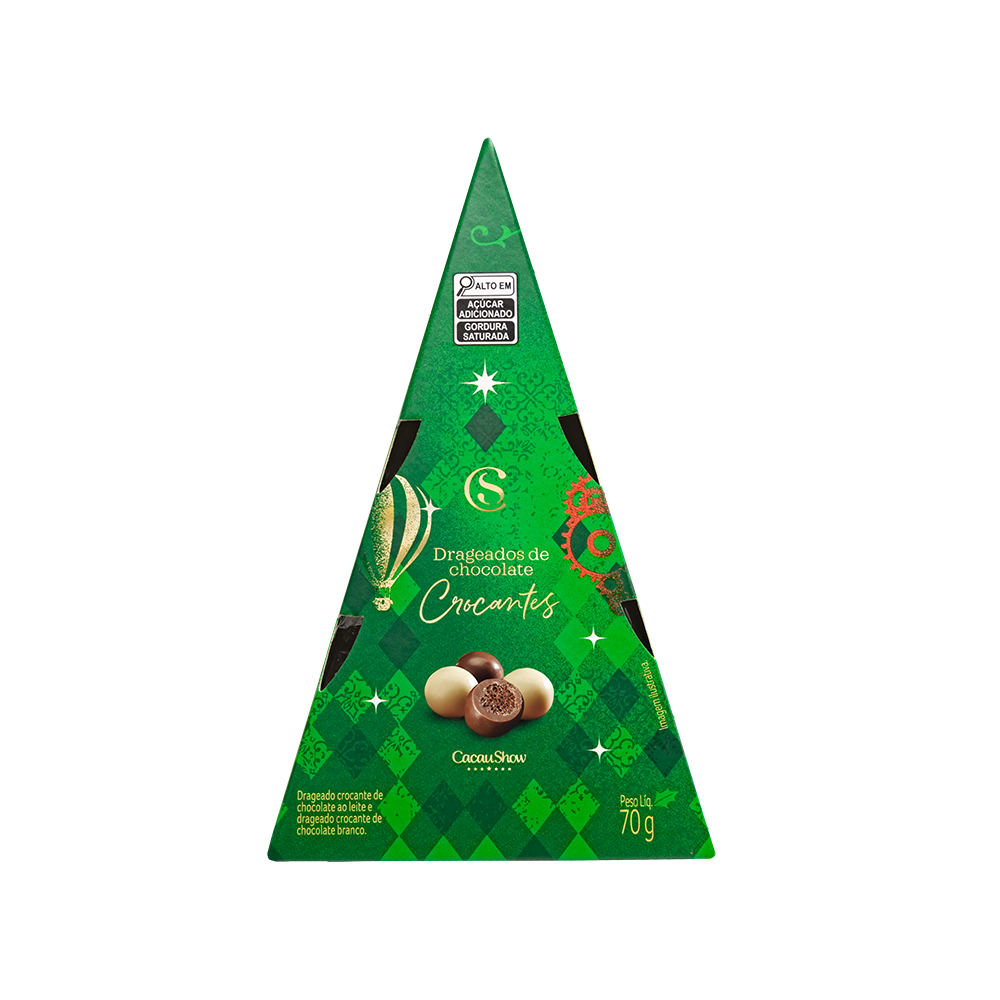 Drageados &Aacute;rvore de Natal ao Leite e Branco 70g, , large. image number 0