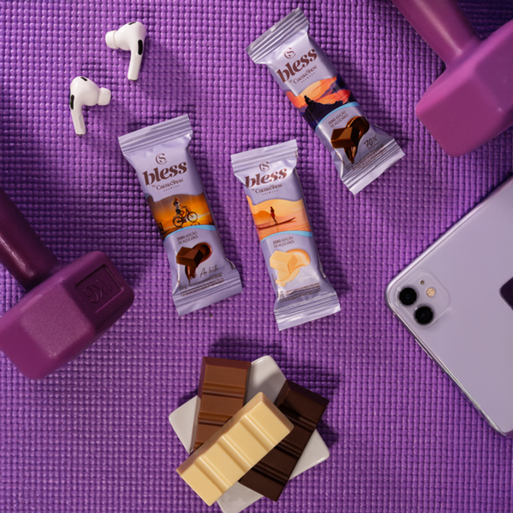 Tablete Bless Zero Adi&ccedil;&atilde;o de A&ccedil;&uacute;car ao Leite 20g, , large. image number 1