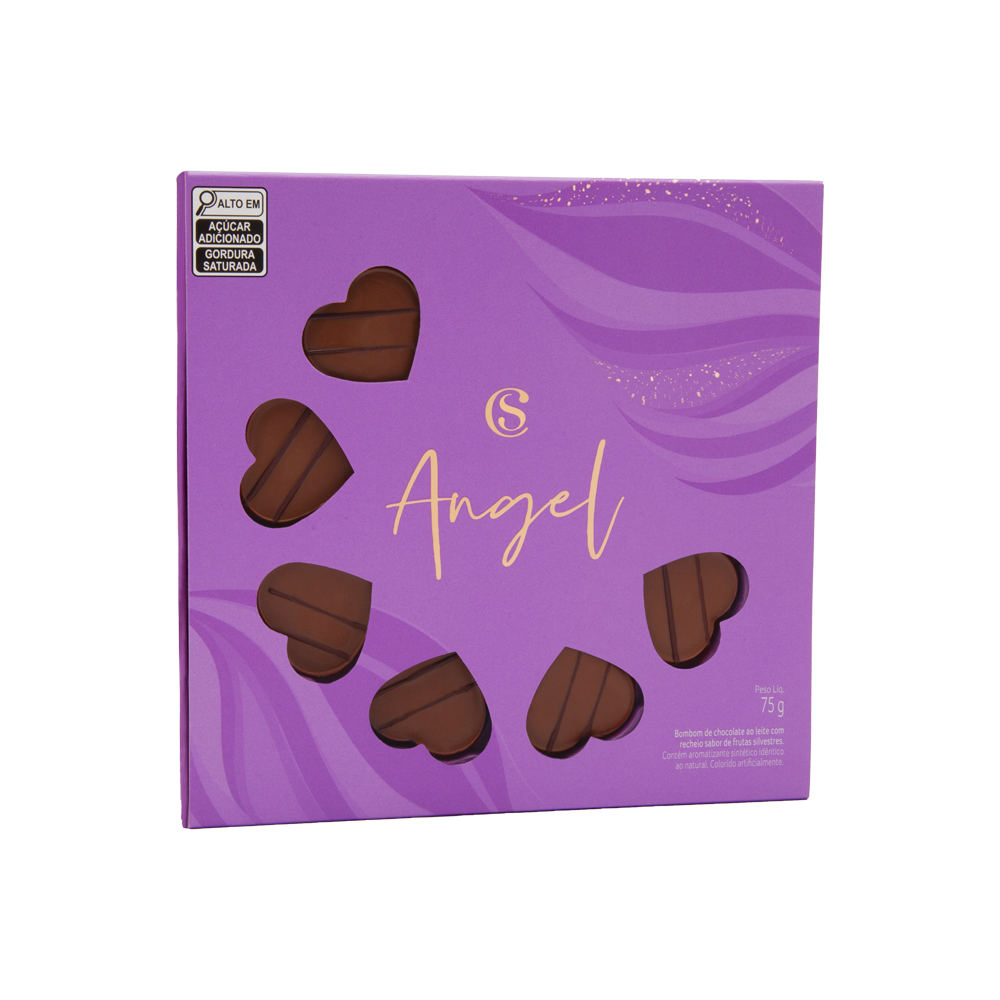 Caixa de Bombom ao Leite Angel Cora&ccedil;&atilde;o 75g, , large. image number 0