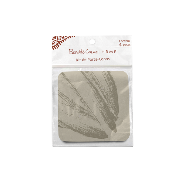 Kit 4 Porta-Copos Off White Bendito Cacao