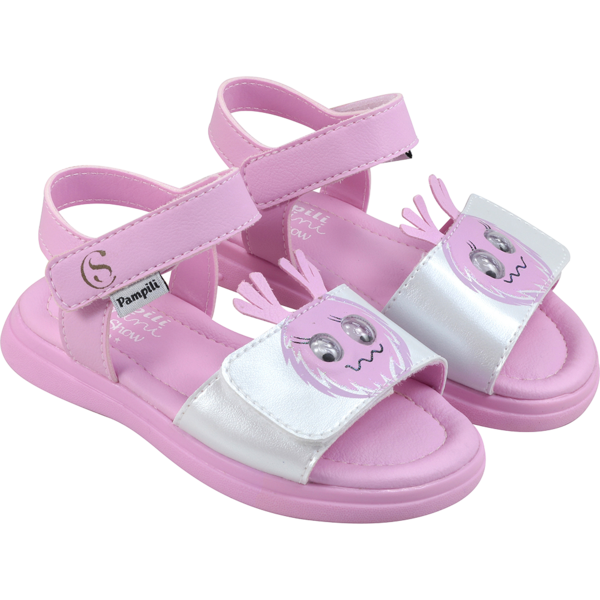 Sand&aacute;lia Infantil Pampili Chocomonstros Claudete Rosa