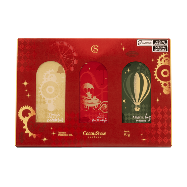 Caixa de Tabletes ao Leite de Natal 90g