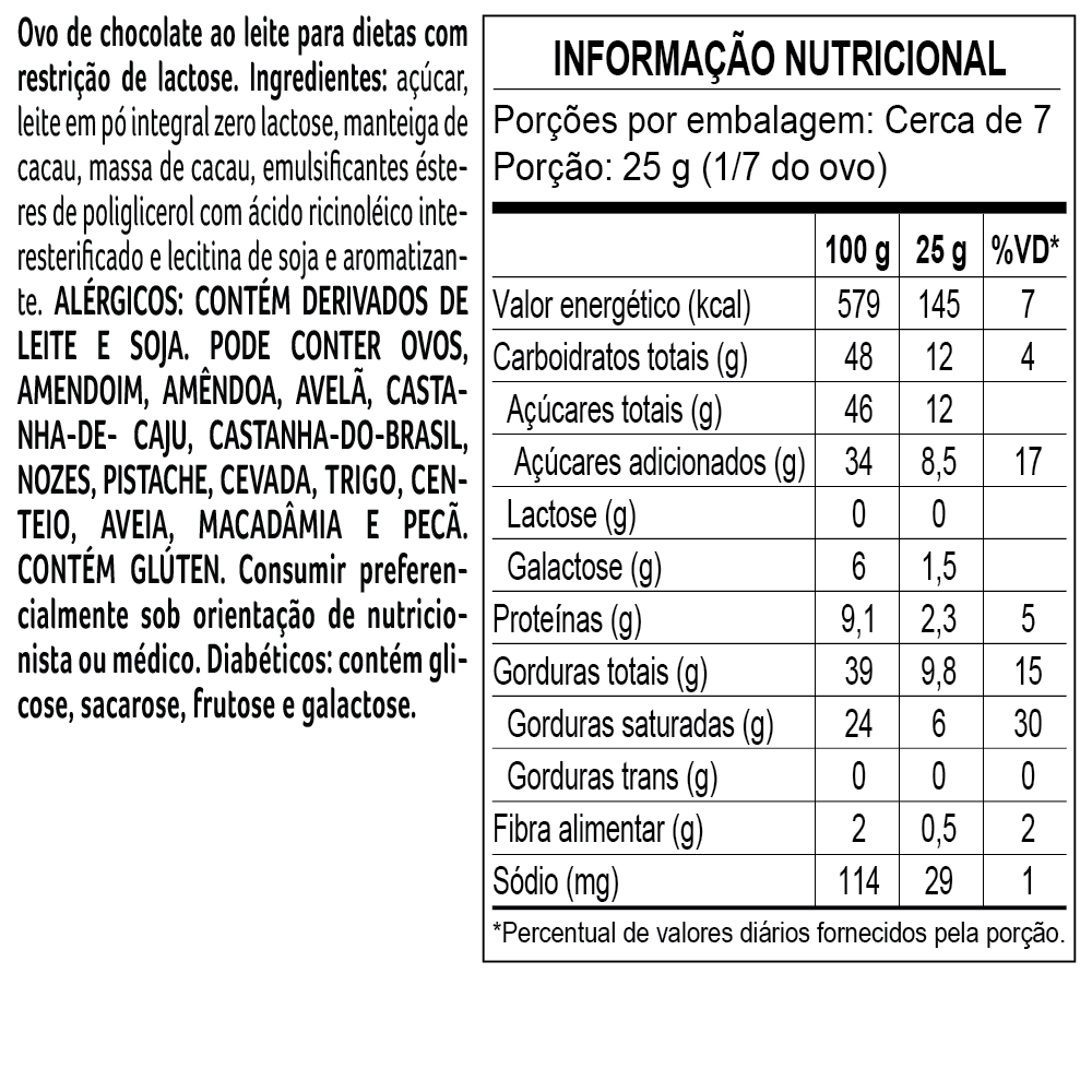 Ovo de P&aacute;scoa laCreme ao Leite Zero Lactose 180g, , large. image number 1