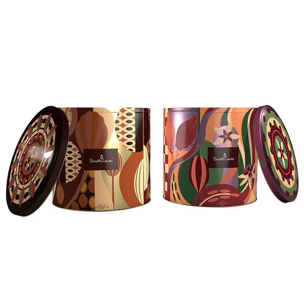 Panetone Bendito Cacao Geleia de Cacau Lata Marrom 1kg, , large. image number 2