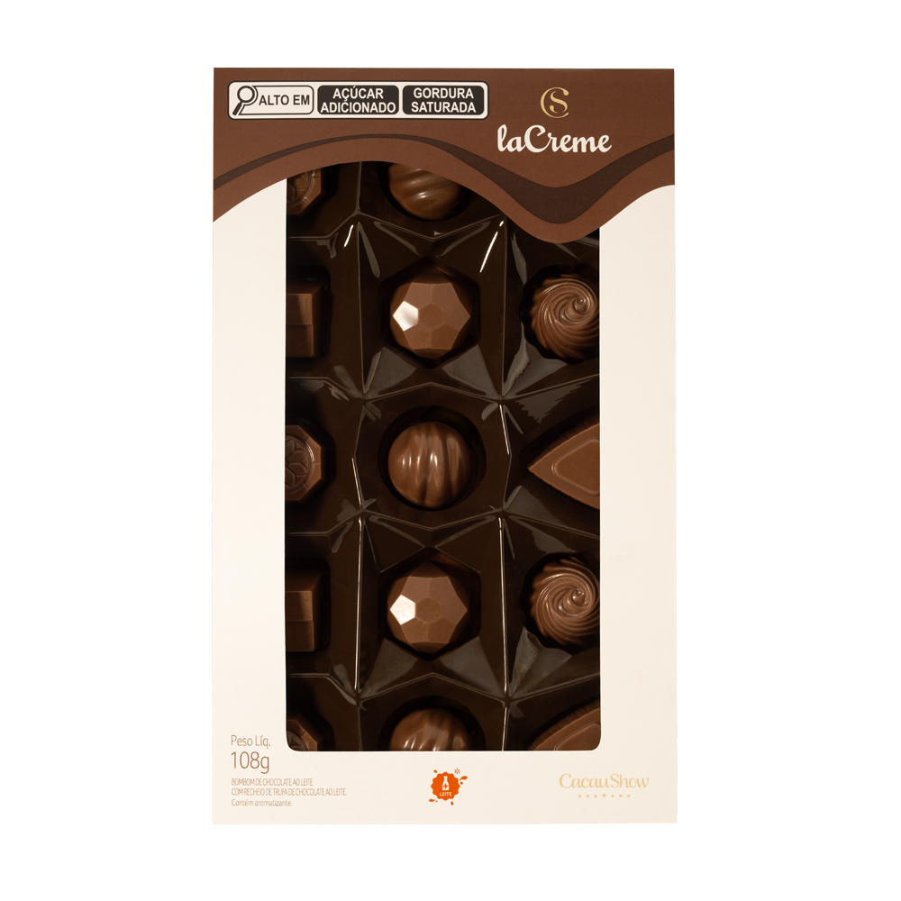 Caixa de Bombons Mini Show laCreme ao Leite 108g, , large. image number 0