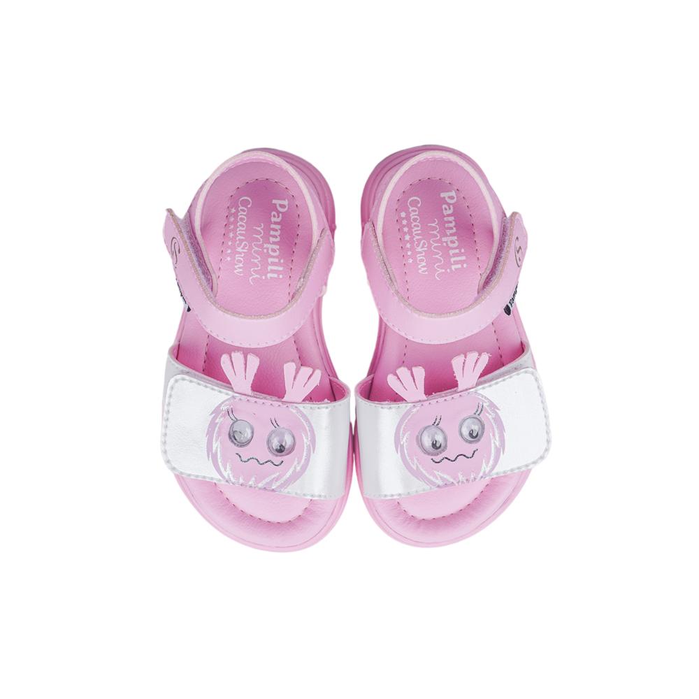 Sand&aacute;lia Infantil Pampili Chocomonstros Claudete Rosa, , large. image number 4